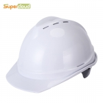 舒蔻（Supercloud） 工地工程防砸头盔施工建筑 ABS透气安全帽NA12旋钮款 白色